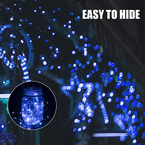 Brightown 12 Pack Led Fairy Lights Battery Operated String Lights Waterproof Silver Wire 7 Feet 20 Led Firefly Starry Moon Lights for DIY Wedding Party Bedroom Patio Christmas (12 Pack, Blue & White) - color: Blue & White, size: 12 Pack