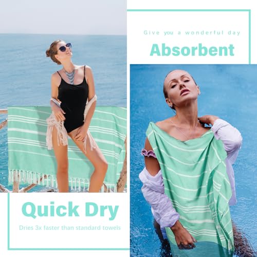 Widdonen Giant Turkish Beach Towel Blanket 85x75 Cotton XXL Extra Large Oversided Bath Pool Blankets XL Huge Bed Sand Free Throw Towels Picnic Outdoor Big Quilt Necessities Cloud Gifts for Adult Aqua - color: Aqua, size: XXL(85×75 in,215×190 cm)