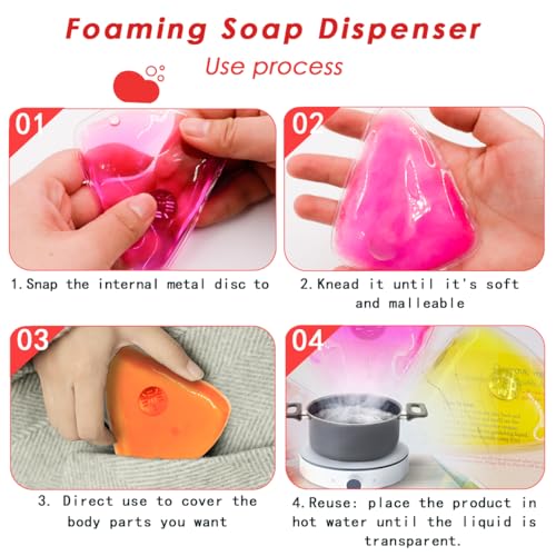Reusable Pocket Hand Warmers, Reusable Snap Heat Pack, Pouch Gel Hand Warmers Used for Outdoor, Indoor, Working, Studying, Camping, Warm Gifts for Adults or Kids(Set of 5)