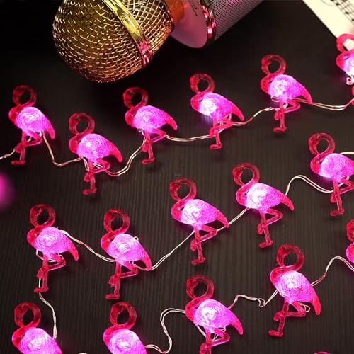 Outdoor Solar Lights for Outside Pink Flamingo Garden Decor 14ft 40LED Solar Power Fairy Lights Waterproof Summer Beach Yard Solar Landscape String Lights 14ft 40LED Patio Fence Backyard Bird Decor - style: Flamingo