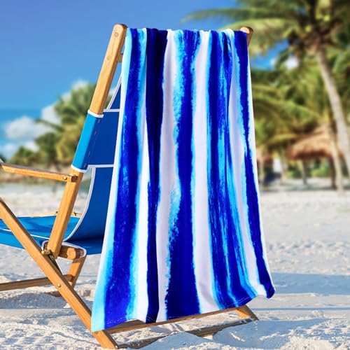 2 Packs Oversized Beach Towel Set Extra Large Big XL Pool Camping Swim Clearance Towels 36x72 Soft Blanket Cruise Essentials Accessories Must Haves Vacation Necessities Adult Blue Boho Stripe - color: Boho Stripe