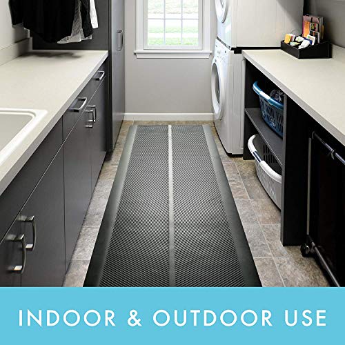 CLIMATEX Indoor/Outdoor Rubber Runner Mat, Door Mat For Floor Protection, 27" X 10', Black (9A-110-27C-10) - size: 120"L x 27"W x 0.1"Th
