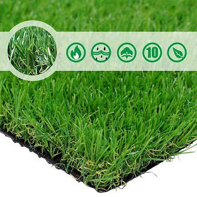 Petgrow 4FTx7FT Artificial Realistic & Thick Fake Mat for Outdoor Garden Landscape Pet Pad Dog Synthetic Grass Rug Turf - size: 4 Ft X7 Ft(28 Square Ft)