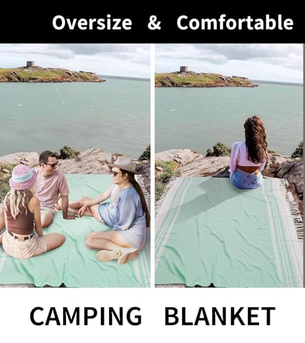 Giant Turkish Beach Towel Boho Beach Throw Blanket Anti Resistant Sand Free Quick Dry Lightweight Sandless Cloud Hawaii Honeymoon Travel Essentials Xl Big Huge Jumbo Women Summer Vacation Gift - color: Beige, size: Giant Large 82''x88''