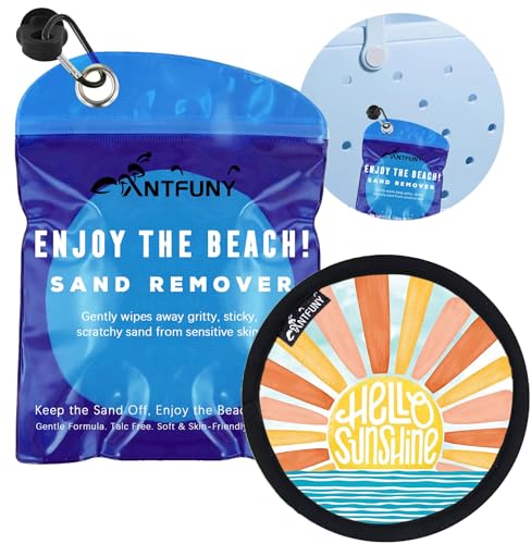 Antfuny Sand Remover for Beach for Family Wipe Off Mitt Duster Brush Vacation Trip Hawaii Honeymoon Essential Gift Costa Rica Must Haves Resort Rio de Janeiro Punta Cana Beach Towel Sunshine - color: 1 Pack Sunshine