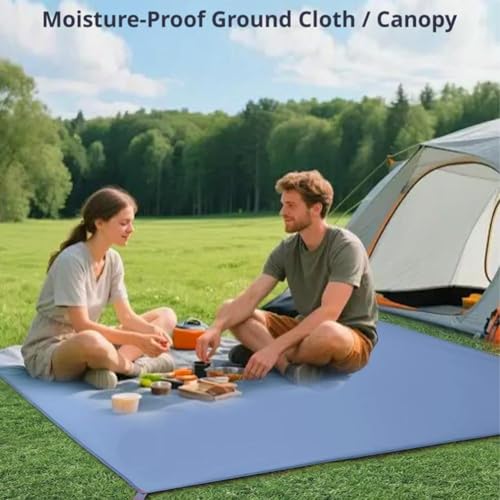 Ultralight Tent Footprint Waterproof Camping Tarp, 210D Portable Ground Sheet Mat with Carry Bag, Multi-Use Picnic Beach Blanket for Camping Backpacking Hiking (Khaki) - color: Khaki