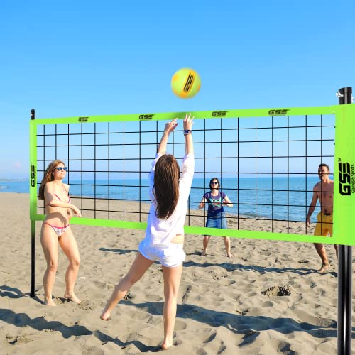 GSE Games & Sports Expert Outdoor Yard Sports Net Game Set for Backyards, Parks, Beach, Lawn. Volleyball Set, Badminton Set OR Volleyball & Badminton Combo Set Available - style: Pro Volleyball Set