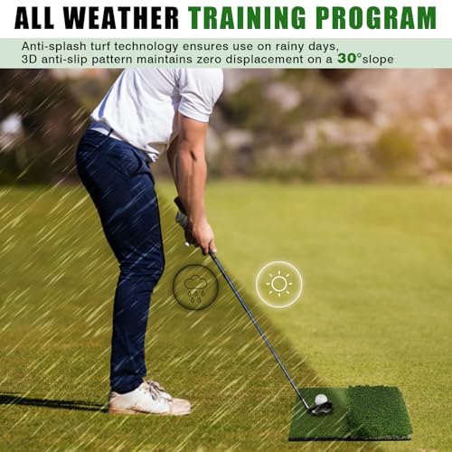 Premium Golf Hitting Mat, 10mm Foam Padding with Rubber Backing Golf Mat, Golf Practice Mat for Indoor and Outdoor Training - style: Dual-Turf Mat
