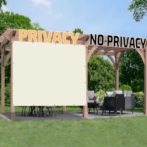 SUNNY GUARD Shade Cloth 3x8 FT Sun Shade Screen Fabric HC-089 Shade Cover Tarp with Grommets for Pergola Backyard Garden,Butter Cream - color: Butter Cream, size: 0 3'×0 8'