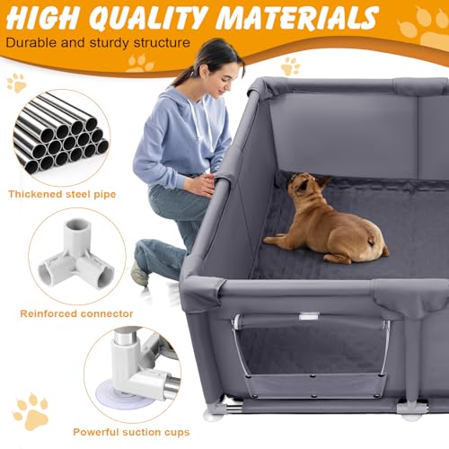 Whelping Box for Dogs and Puppies, 48×48×18 in Whelping Supplies with Waterproof Whelping Pad for Medium Small Dogs - style: 48×48×18in