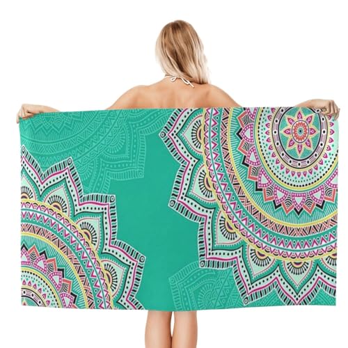 Cute Boho Beach Towel for Women/Adults, Personalized Microfiber Beach Towels Bulk, Quick Dry Beach Towel for Pool, Lightweight Bath Towels Oversized Clearance 30"x 60" - color: Boho3, size: 30"x 60"
