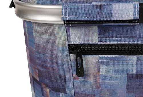 ALLCAMP Picnic Basket - Insulated Cooler, Thickening Foldable Picnic Basket with Removable Baskets & Sewn-in Frame, Basket for House Warming Gifts New Home(Purple Pattern) - color: Purple Pattern, size: Medium