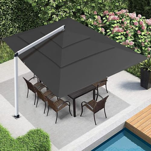 EliteShade USA Atlas 3-Tier 10x13FT Full Aluminum Cantilever Patio Umbrella for Outdoor restaurant Garden Courtyard Deck Pool and Marketing with Light,Black - color: Black, style: 10x13ft Atlas