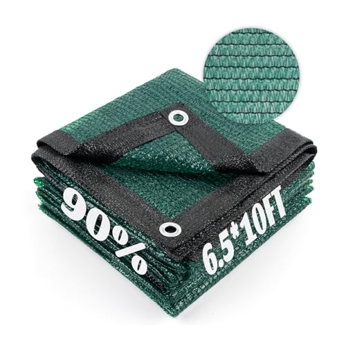 Cool Area 90% Sun Shade Cloth Mesh Tarp with Grommets for Plant Cover 6.5x10ft Patio Canopy Garden Pergola Greenhouse Car Barn Kennel Dark Green - color: 90% Shade-Dark Green, size: 6.5FTx10FT