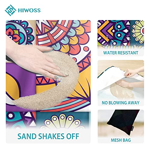 Beach Blanket Waterproof Sandproof Oversized 95”x 80”,Sand Free Beach Mat with Corner Pockets,Portable Mesh Bag for Beach Festival,Picnic,Travel and Outdoor Camping (Moroccan Myst) - color: Moroccan Myst