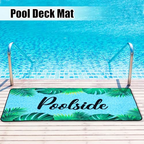 Tinideya Poolside Non Slip Mat Walk Pool Mats for Floor Outdoor Rubber Mats with Drainage Outdoor and Indoor Dock Safety Pool Mat(24" X 48") - size: 6" x 12" (Rectangular)
