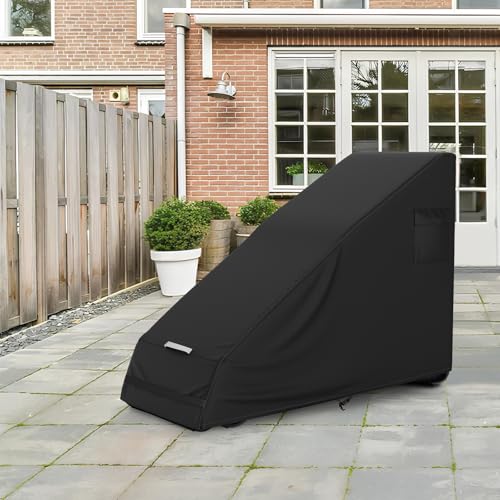 AKEfit 1 PCS Zero Gravity Chair Cover,Outdoor Waterproof Folding Lounge Chair Cover with Storage Bag,UV Resistant and Dustproof,Fits Most Folding Recliners,Black