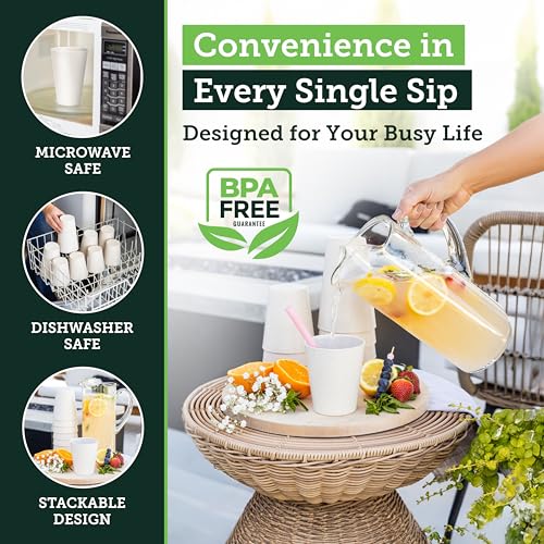 Grow Forward Premium Wheat Straw Cups - 13 & 20 oz Unbreakable BPA Free Hard Plastic Cups - Reusable Lightweight Plastic Drinking Glasses for Kitchen, Outdoor, Water, Camping, RV - Sahara - color: Sahara Beige, size: 13/20oz