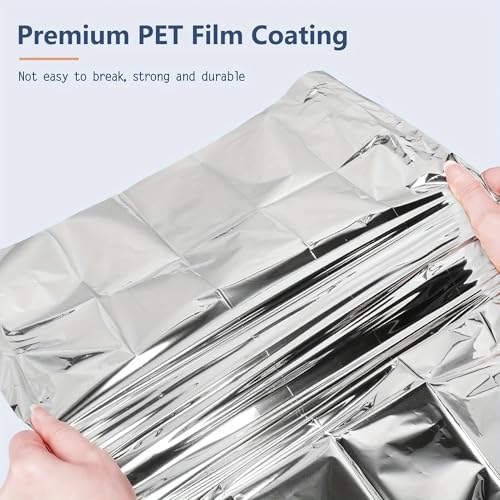 Emergency Rescue Blanket Outdoor Survival Blanket Waterproof, Windproof, Warm, Sunscreen Lightweight and Portable Suitable for First Aid Bags and Outdoor Camping, Silver, 12pcs - color: Silver 12pcs
