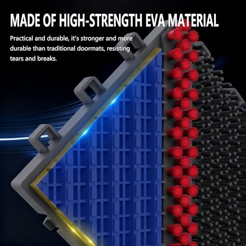 Outdoor doormat, modular interlocking splicing mat, multifunctional heavy-duty doormat, 3-in-1 dust removal, snow removal, non-slip doormat, suitable for front door and garage entrance(41.3"X23.6") - size: 2ft*3.5ft