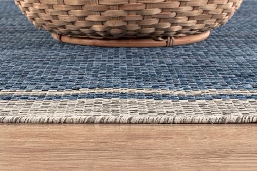 CAMILSON Indoor Outdoor Rug, 10x14 Bordered Navy Blue Gray Modern Large Area Rugs for Indoor and Outdoor Patios, Porches Waterproof Washable Porch Deck Outside Carpet (Bordered Navy, 10 x 14) - color: Bordered Navy, size: 10' x 14' (Rectangular)