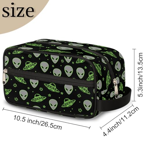 Travel Toiletry Bag for Boys Kids - Aliens Spaceships Waterproof Hanging Cosmetic Hygiene Bags Lightweight Large Shave Kit for Toiletries Accessories Bathroom Stuff, Gifts for Men - color: Aliens Spaceships