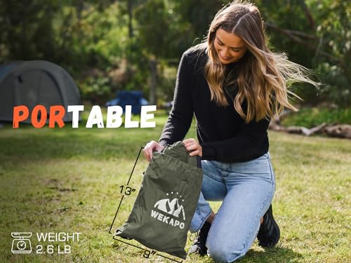 WEKAPO Inflatable Couch Air Lounger Chair - Camping & Beach Accessories, Portable Blow up Sofa for Hiking, Lawn, Indoor/Outdoor Movies & Music Festivals. Lightweight and Easy to Set Up Air Hammock - color: Olive Green