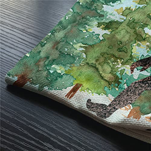 Smooffly Sasquatch Watercolor Rustic Farmhouse Style Decorative Throw Pillow Cover Cushion Case for Sofa Couch Housewarming Gift Home Decor Waist Lumbar Cotton Linen 12" x 20" Inch - color: Swn04