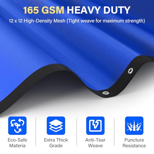 24FT Round Pool Liner Pad for Above Ground Pools, 165 GSM Thickened Puncture-Resistant Under Mat (25FT Actual), Heavy-Duty Underlayment with Metal Grommets - size: R24FT
