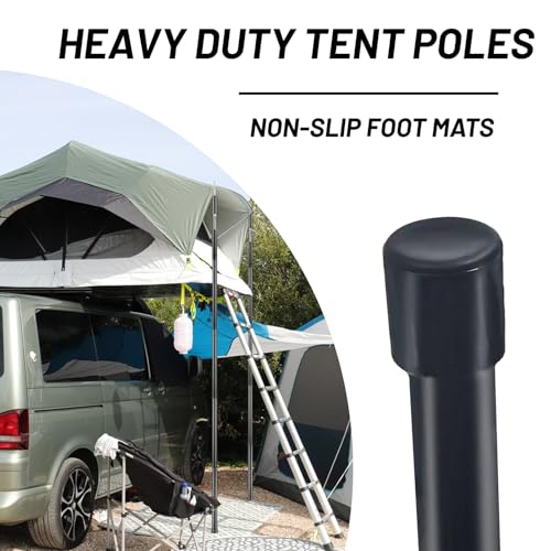 Tent Poles for Tarp, AVOFOREST Camping Tent Tarps Poles Adjustable Camping Accessories 76in Heavy Duty Poles Thicker Tent Pole with a Diameter of 0.65in for Backpacking Hiking Awning - color: 76inch-2pcs