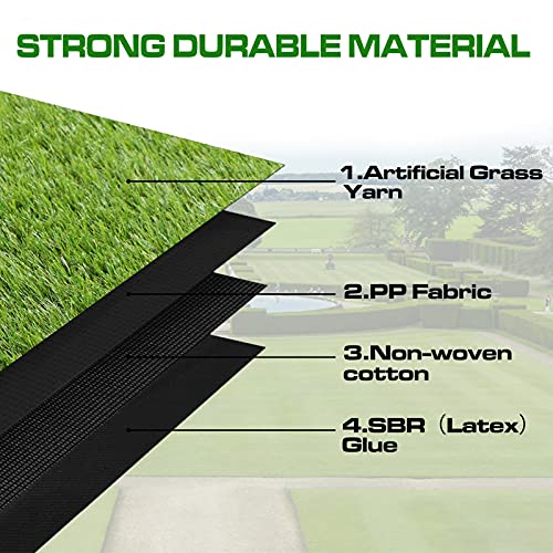 XLX TURF 4 FT x 4 FT Artificial Grass Outdoor Rug, Thick Pets Friendly Fake Grass for Dogs Potty, Turf Carpet for Balcony Patio - size: 4FT X 4FT 25mm