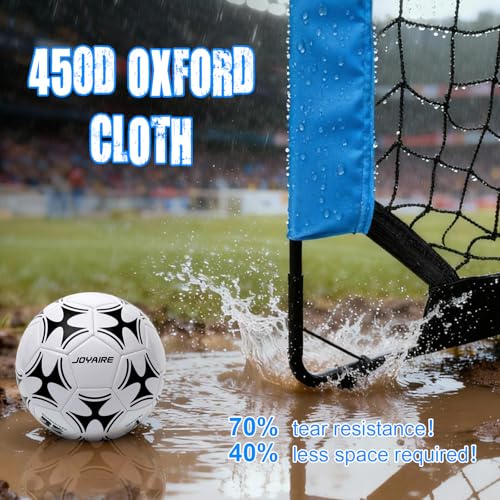 Pro-Grade Kids Backyard Soccer Goal, Tear-Resistant 5-Layer Polyester Soccer Net & 10mm Poles for Maximum Durability, 4x3ft/6x4ft/7x5ft, Pop Up Portable Soccer Training Equipment Set with Size 4 Ball - size: 4 ft x 3ft, style: Blue