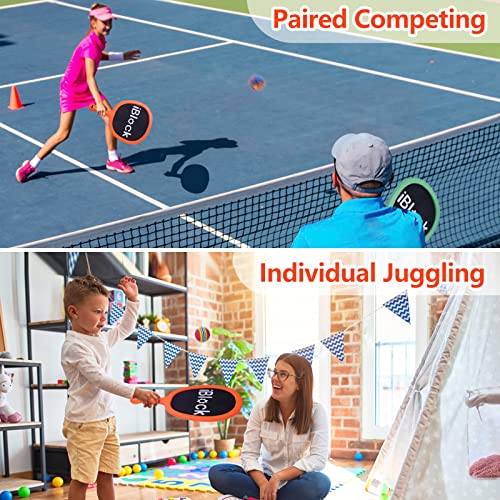 Portable Paddles and Bouncy Balls Set for Kids or Adults’ Indoor Outdoor Activities, Sport Game for Beginner or Intermediate, Swing Racket in Beach Pool Backyard Playground Lawn Park or Court - style: Portable