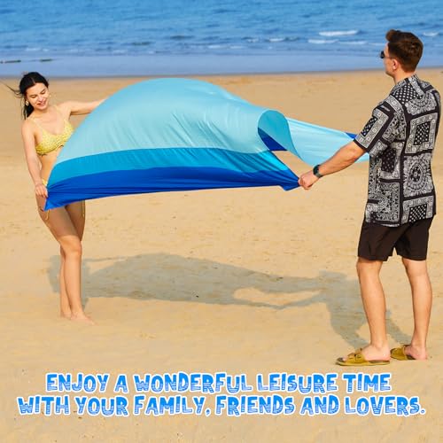 Beach Blanket 78''×81'' - Waterproof Sandproof Sand Free Oversized Mat for 1-5 Adults, Lightweight Durable Compact for Beach Travel Camping Hiking Picnic
