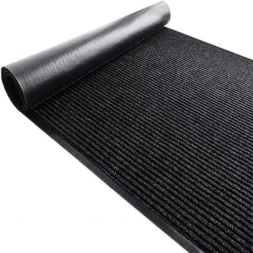 TANYOYO 2' X 4' Ft Commercial Grade Door Mat, Heavy Duty Indoor Outdoor Carpet Runner, Non-Slip Vinyl Backed Utility Doormat for Mudroom, Garage, Courtyard & High Traffic Areas, Black - color: Black, size: 2' x 4' (Rectangular)