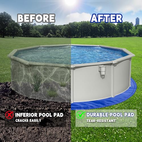 RAINDEWAY 10FT Pool Liners,Swimming Pool Ground Cloth,Multipurpose Round Tarp for Under Pool,Easy to Fold Pool Liner Pad for Above Ground Pool Mat Protector Pad Prevents Punctures Pool,Durable,Blue - size: 10FT