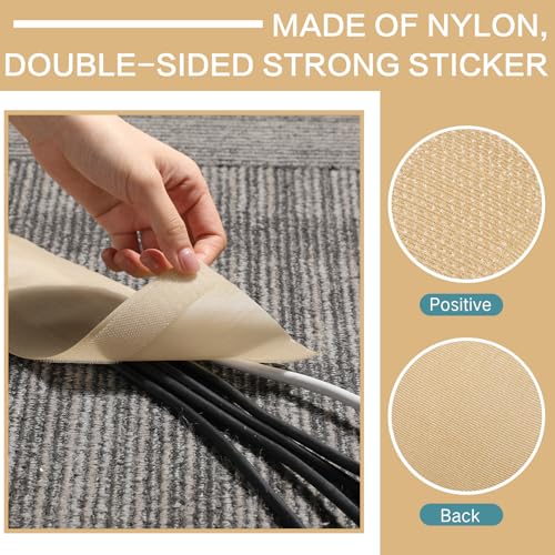 WILLBOND Carpet Cord Cover Cable Protector Floor Cover Cable Protector Management Only for Commercial Office Carpet(98.43 ft,Khaki) - color: Khaki, size: 98.43 ft