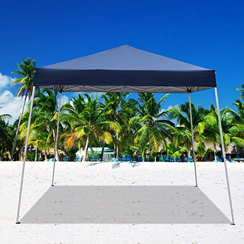 2.5x2.5m Outdoor Pop Up Canopy Tents,Portable Instant Folding Shelter Gazebos,Waterproof Beach Tents,Easy Up Instant Commercial Canopy Tent,with Carry Bag,for Garden Camping Wedding Party BBQ (Blue) - color: Blue, size: 2.5x2.5m