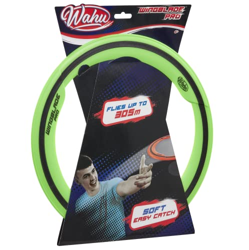 Wahu WingBlade Pro Aerodynamic Flying Disc Throw and Catch Toy, 13" Outdoor Soft Rubber Frisbee Disc, Flies up to 1,000', Green