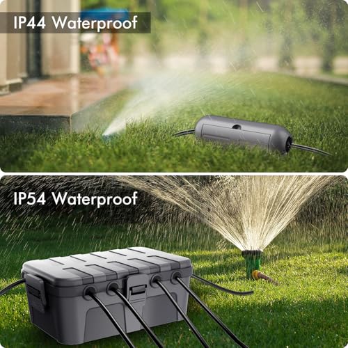 RESTMO 5-Piece Outdoor Waterproof Electrical Box Set – 12.5" x 8.5" x 5" Large & 7.1" x 2.3" x 2.3" Small, Weatherproof Boxes for Power Strip, Outlet, Plug, Socket, Timer, Holiday Light, Gray - color: Gray