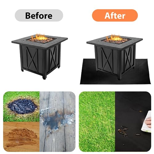 60 x 42 inch Under Grill Mats for Outdoor Grill, Double-Sided Fireproof Deck and Patio Protector Mat, BBQ Mat for Under BBQ, Waterproof Oil-Proof Grill Floor Pads Fire Pit Mat Fireplace Mat - size: 60x42in(0.6mm)