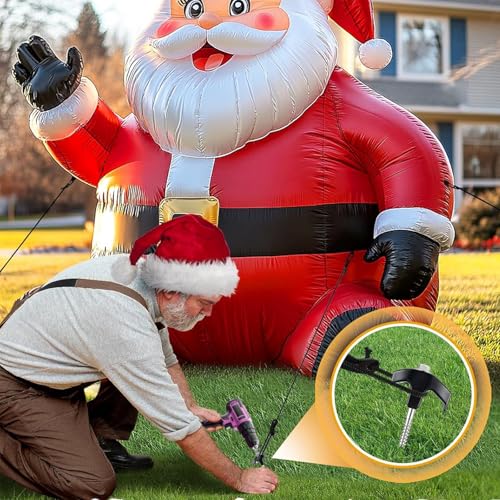 8" Screw in Tent Stakes Heavy Duty, Ground Anchors Screw in, Metal Threaded Tent Spikes, Camping Pegs for Canopies & Gardening Inflatable Decor (20 PCS Black) - style: 20 PCS Black