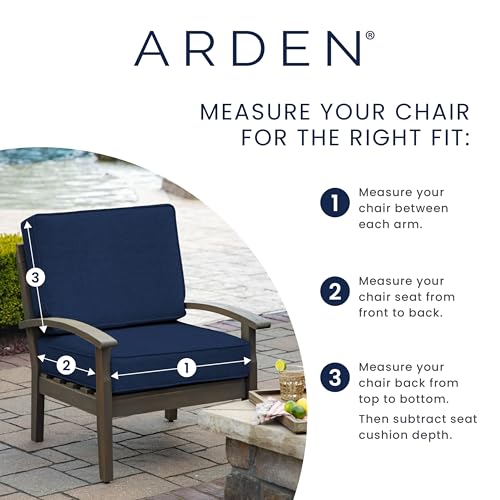 Arden Foam Outdoor Round Back Seat Cushion Kit, 20 x 19, Made with ProFoam, Rain-Proof, Fade Resistant, Sapphire Aurora Blue Damask - color: Sapphire Aurora Blue Damask, style: 20 x 19 Foam Rounded Back Seat Cushion