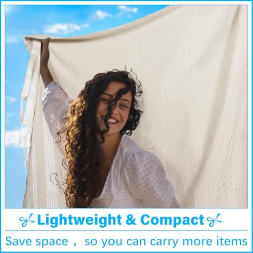 Oversized Turkish Beach Towel Blanket Cotton Polyester Blend Sandproof Towels Boho Woven Extra Large Big Sand Free Giant Throw Blankets Huge Picnic Camping Necessities Cloud For Adult Gifts 82x80 inch - color: Zzmtc Beige Cten, size: XXXL(88x82 IN,224x208