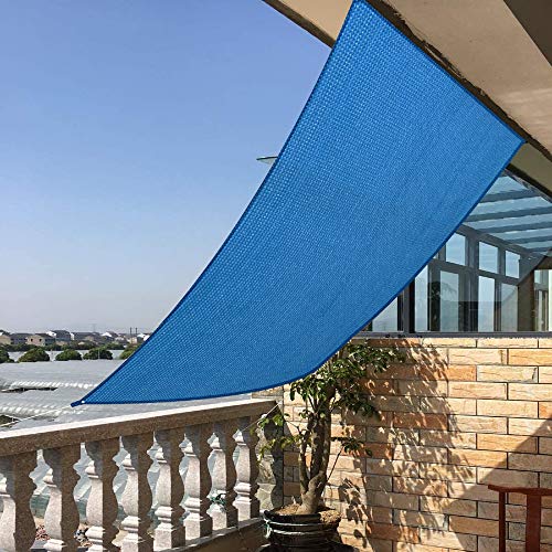 4' x 7' Blue Rectangle Sun Shade Sail Canopy, 95% UV Blockage Awning Shelter Fabric Cloth Screen for Patio Outdoor Backyard - Heavy Duty Commercial Grade (Custom Size - Made in USA) - color: Blue, size: 4' x 7'