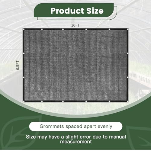 [WindscreenSupplyCo] 55% 6.5 x 10 FT Shade Cloth Sun Shade Net with Grommets Sunblock Mesh Tarp for Garden Plants Cover Greenhouse and Patio - color: 55%, size: 6.5 FT. X 10 FT.