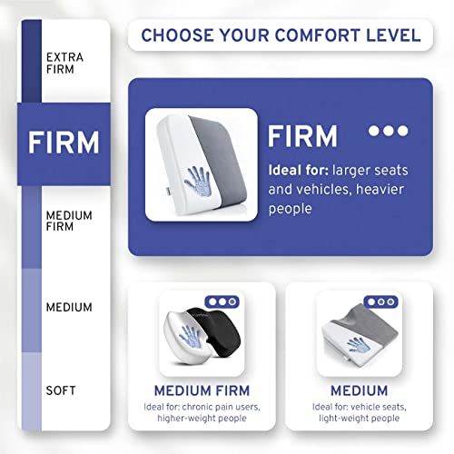 ComfySure Seat Cushion Extra Large - Firm Memory Foam Chair Pad for Recliner, Wheelchair, Office Chair, Stadium, Bleacher, Car, Floor, Patio Furniture, Bariatric Overweight Users 19”x17”x3” - color: Grey
