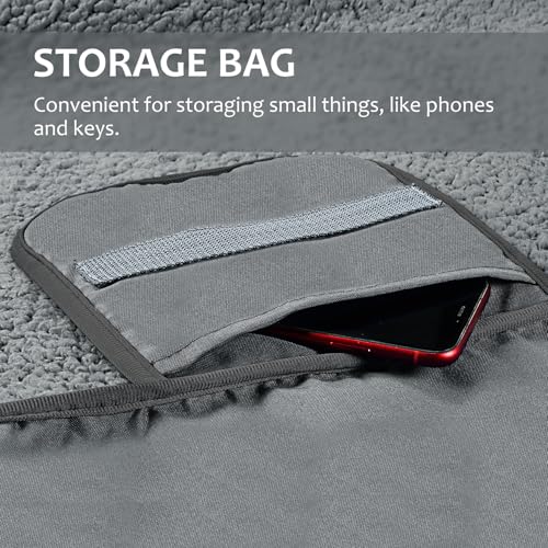 Tirrinia Large Waterproof Outdoor Blanket, Soft Warm Windproof Stadium Blanket with Sherpa Fleece and Foldable for Outdoor Sport, Baseball, Football, Beach, Concerts, Car - color: Light Grey, size: 66" X 90"