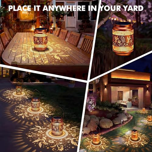Solar Lanterns Outdoor Garden Decor- Solar Lights Waterproof Hummingbird Decorative Hanging Metal Lights Gardening Gift for Outside Yard, Patio, Backyard, Farm, Gifts for Women Mom - style: Mini Hummingbird