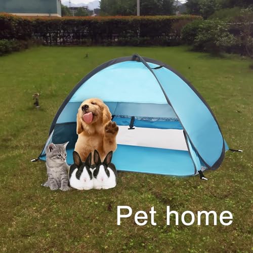 Pop Up Dog Beach Tent, Mini Head Shelters, Small Dog Beach Sun Shelters, Waterproof and Breathable Mobile Phone Stand with Tent Nails, 80cm - color: Sky-Breathable-31.5in